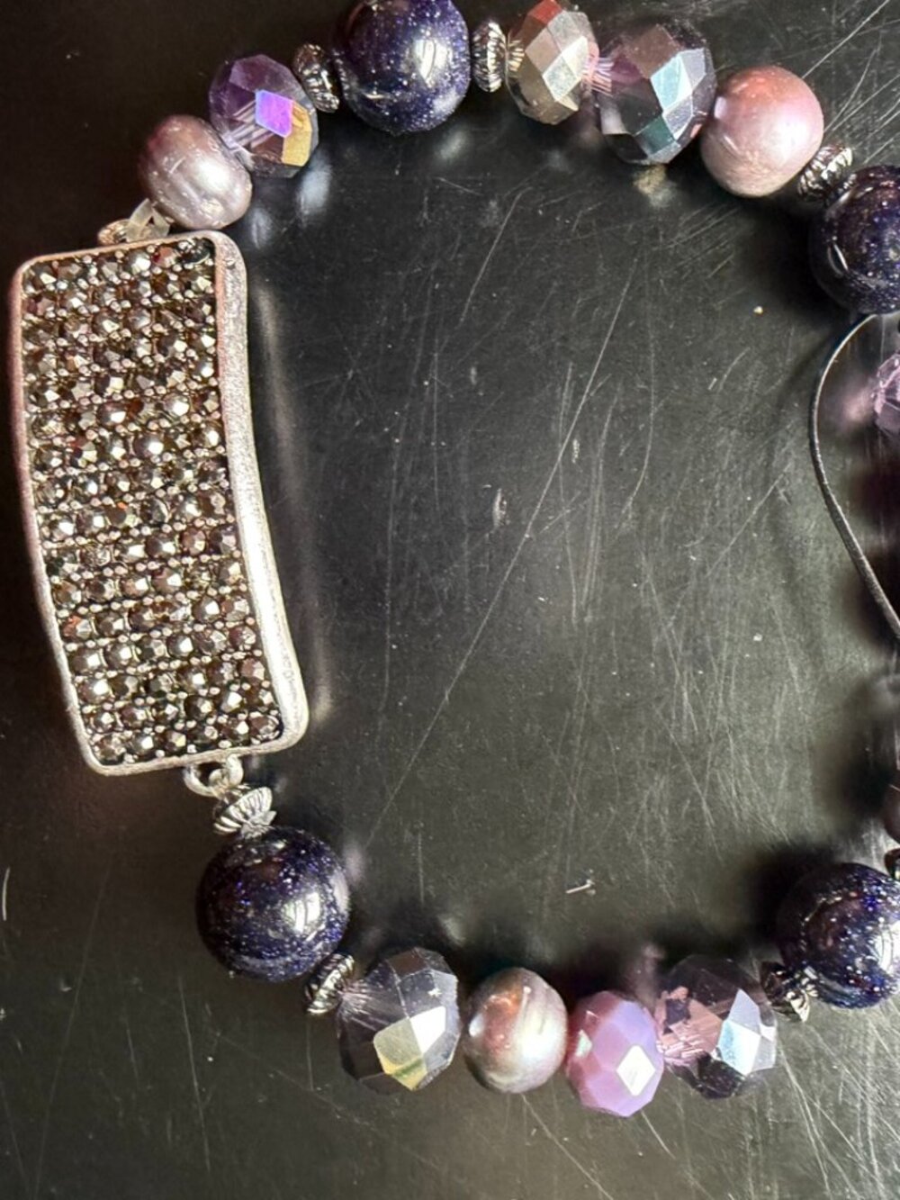 Chico's Purple and Crystal Bracelet